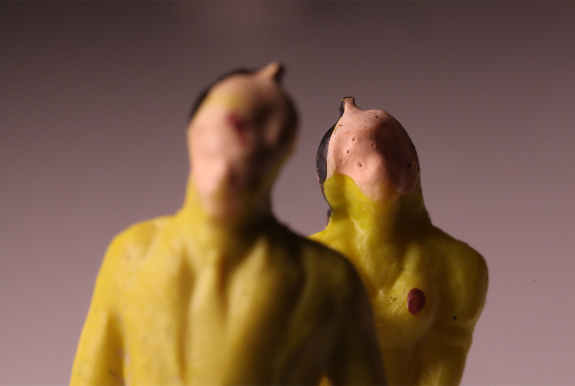 Behind the up and over exhibit