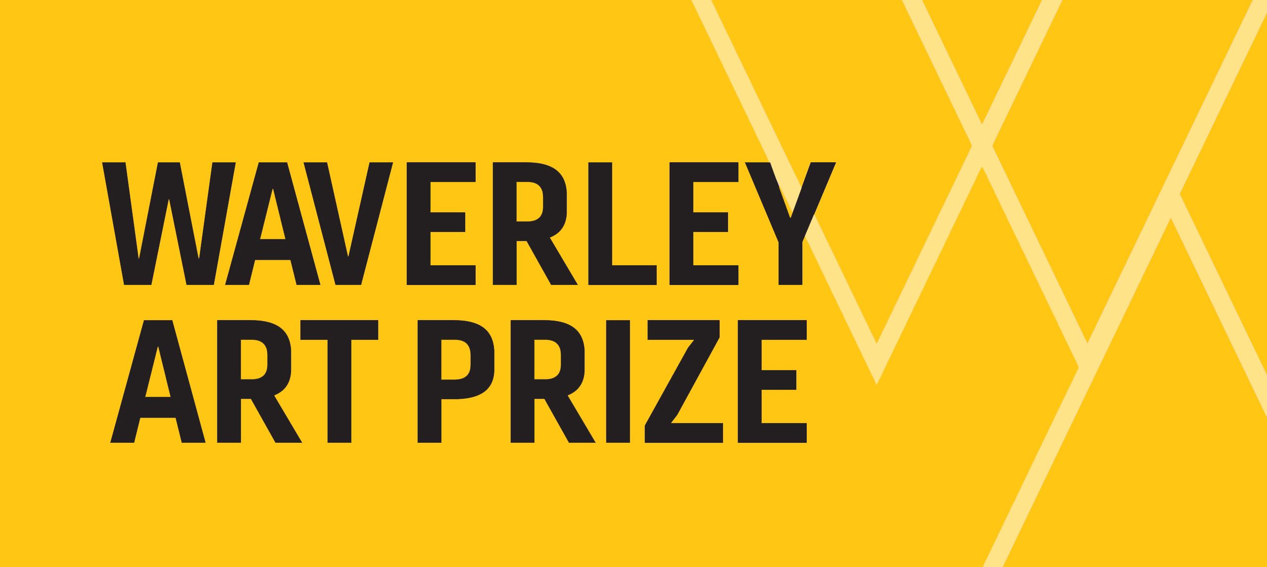 A yellow background with WAP etched in it and the words 'Waverley Art Prize, 2024'.
