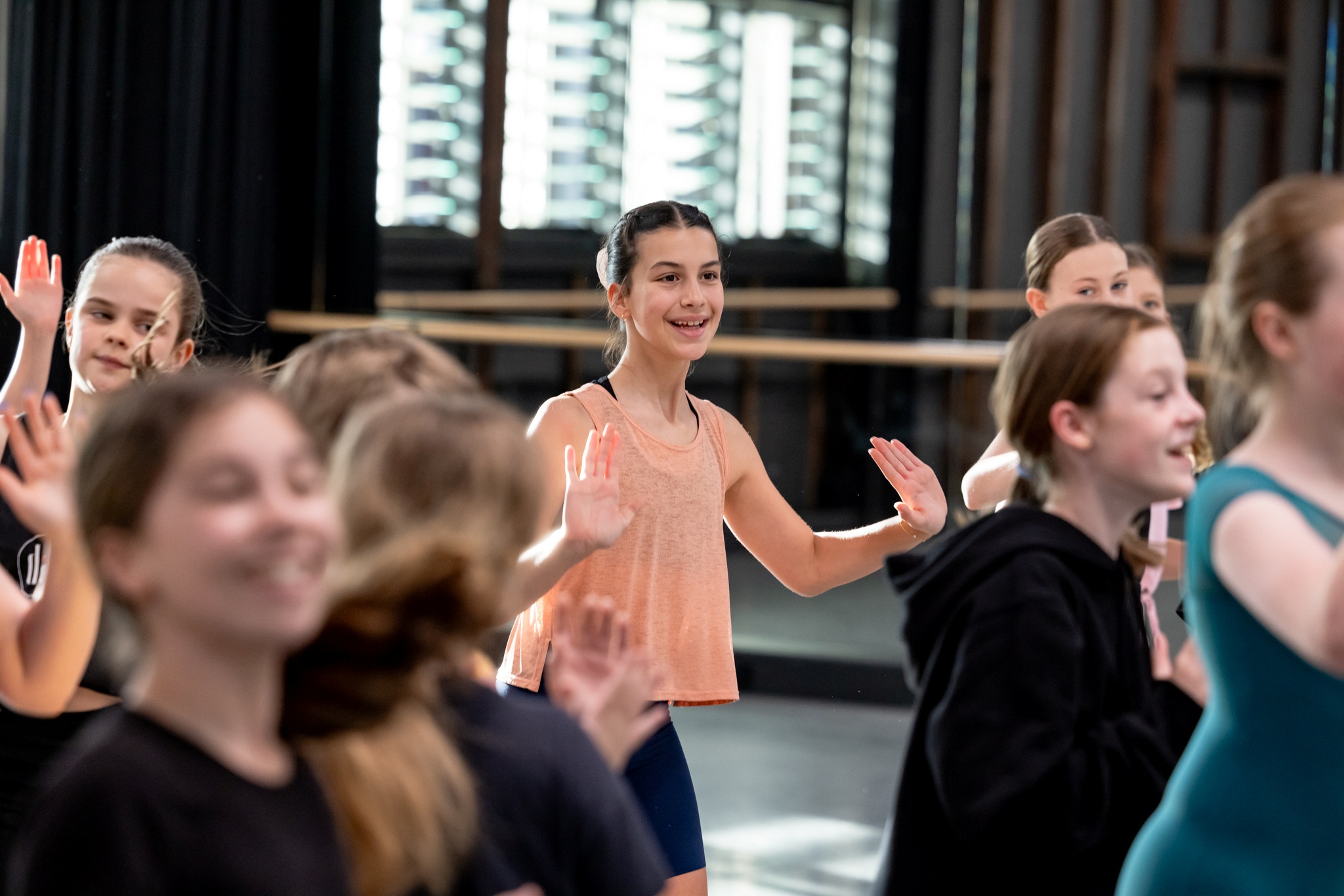 Young girls dancing in studio 3