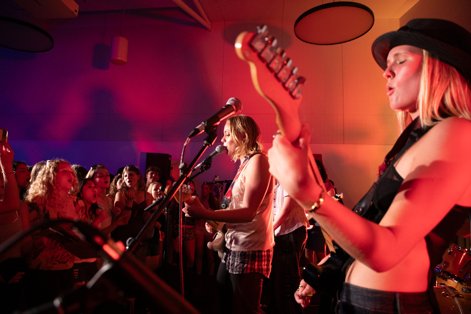 Young women playing in their band at Beach Bash in 2025