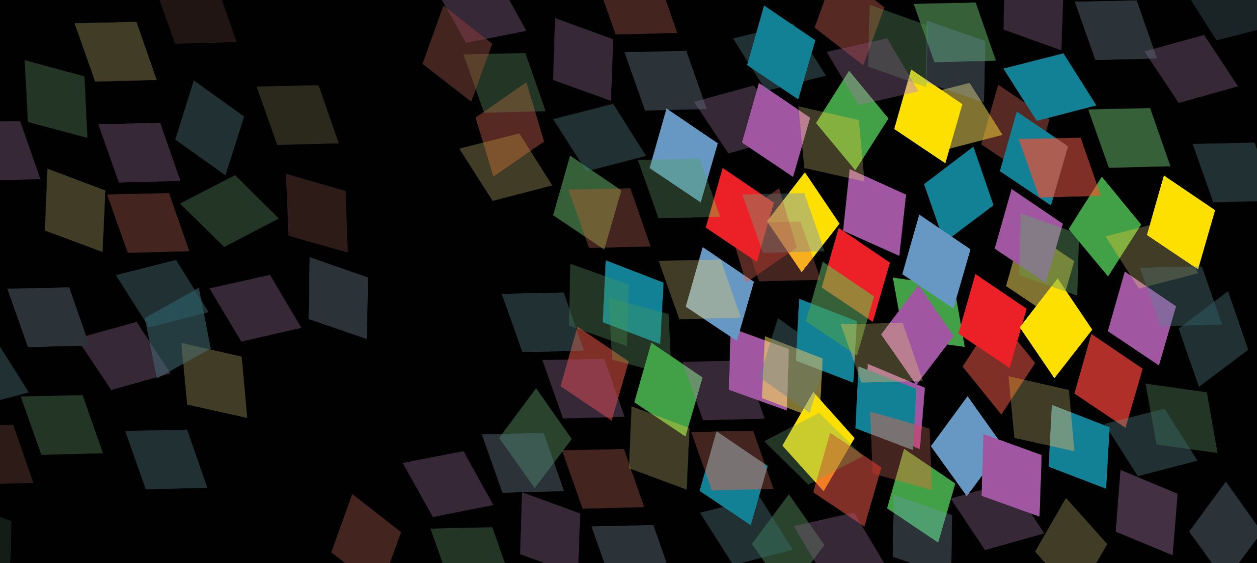 Black background with multicolour squares all over