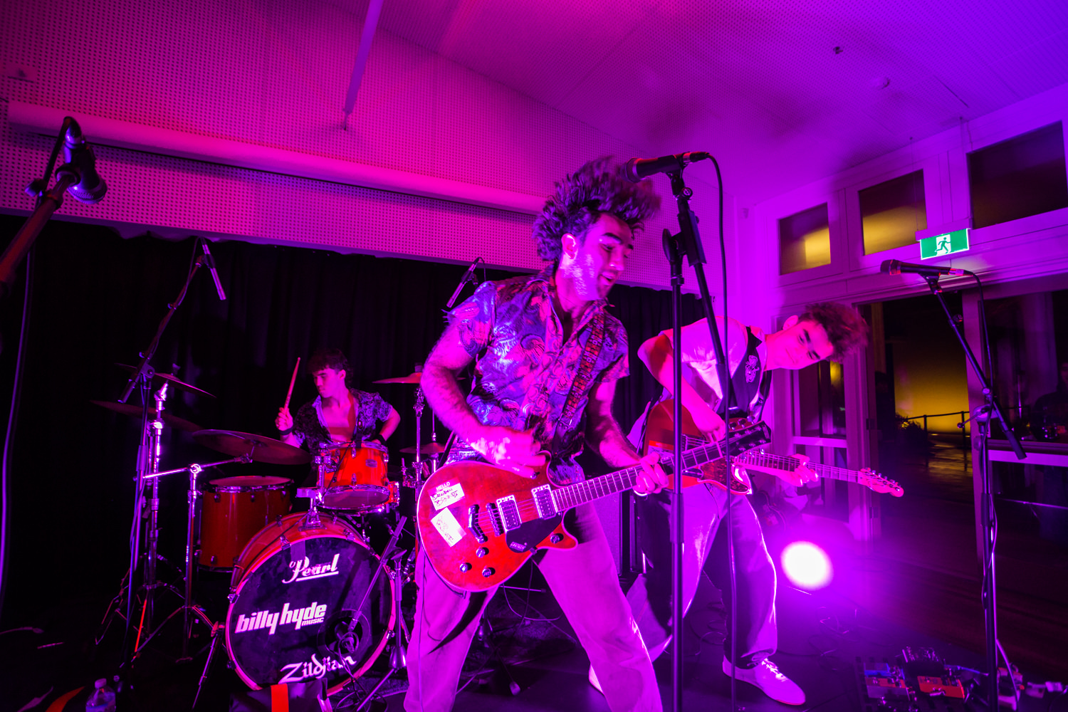 Very excited band on stage