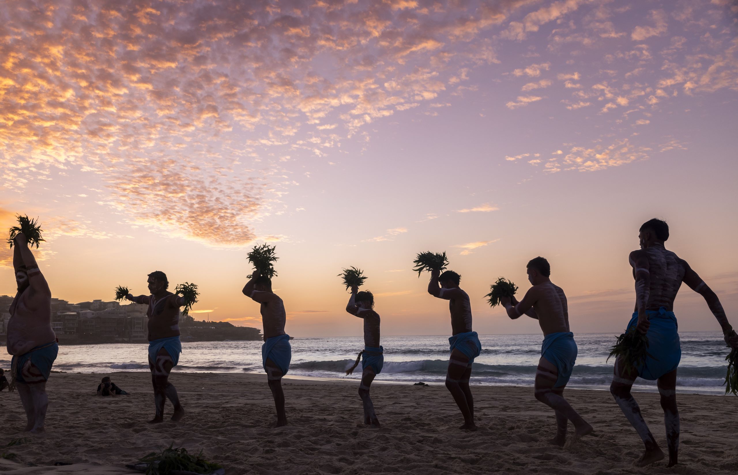 Dancers on beach