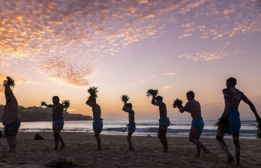 Dancers on beach