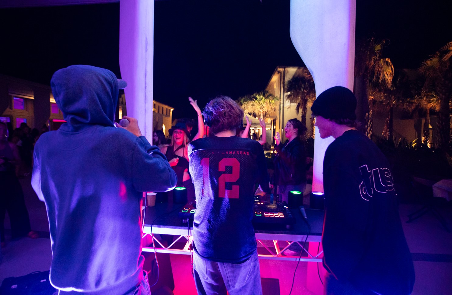 3 boys djing - evening time - Pavilion courtyard