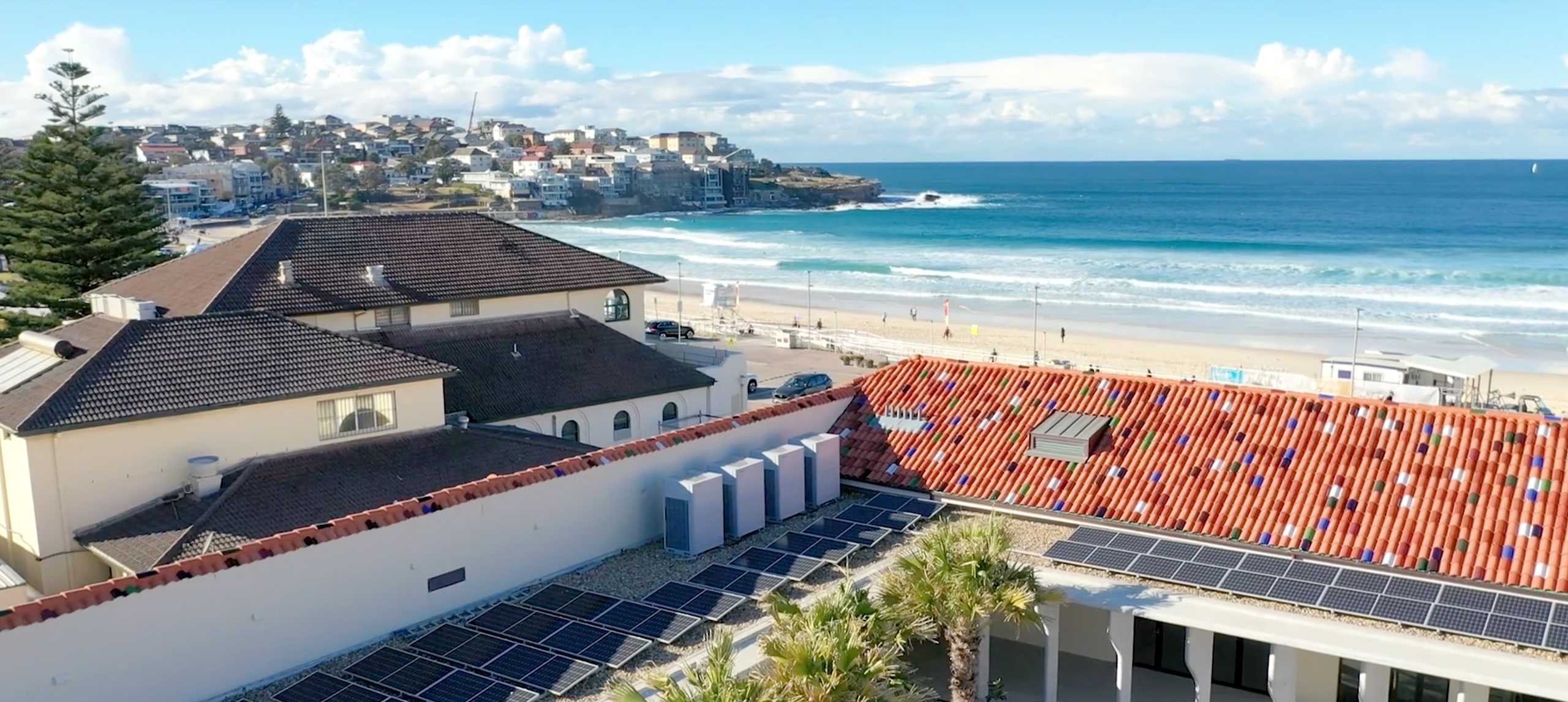 Top view of Bondi Pav courtyard and roof tiles
