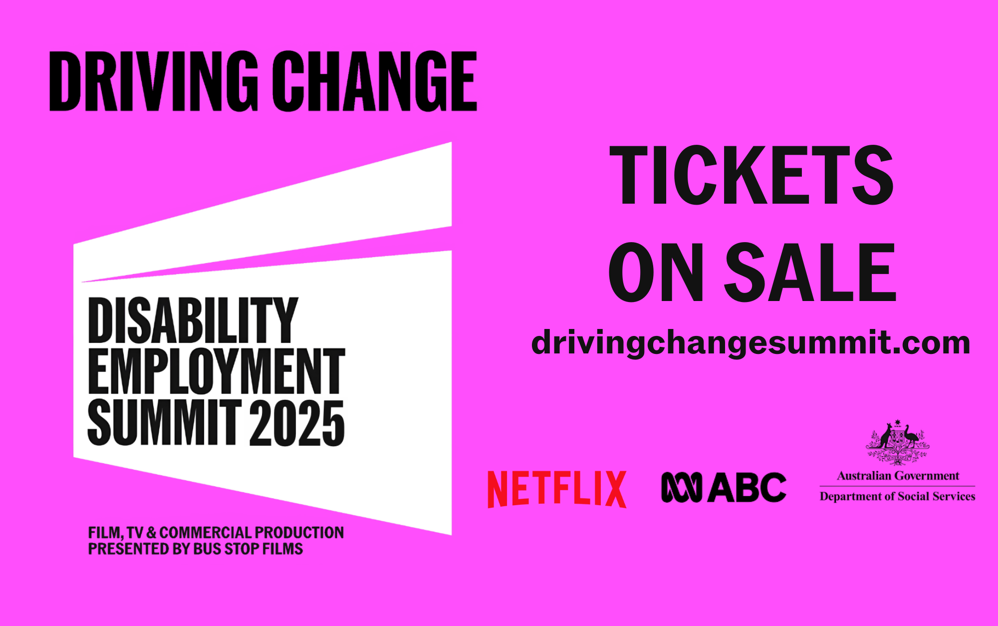 Disability Employment Summit logo on bright pink background